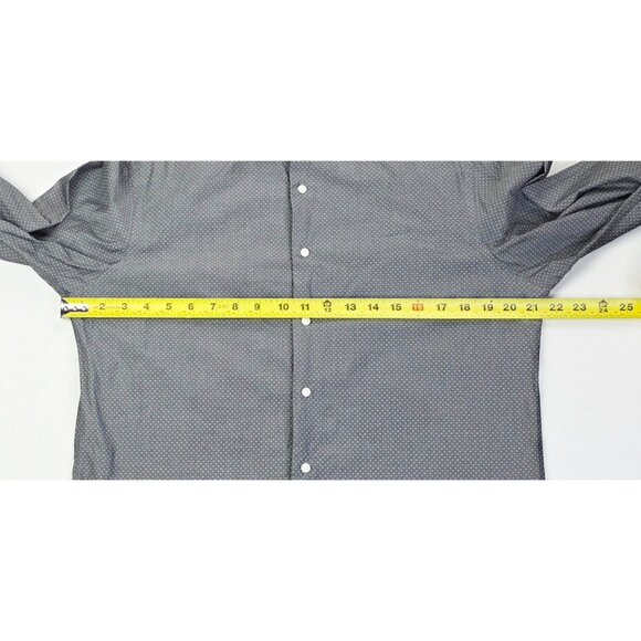 Ben Sherman Tailored Slim Fit Size 15.5 34-35 Mens Charcoal Gray White Pattern - Picture 3 of 9